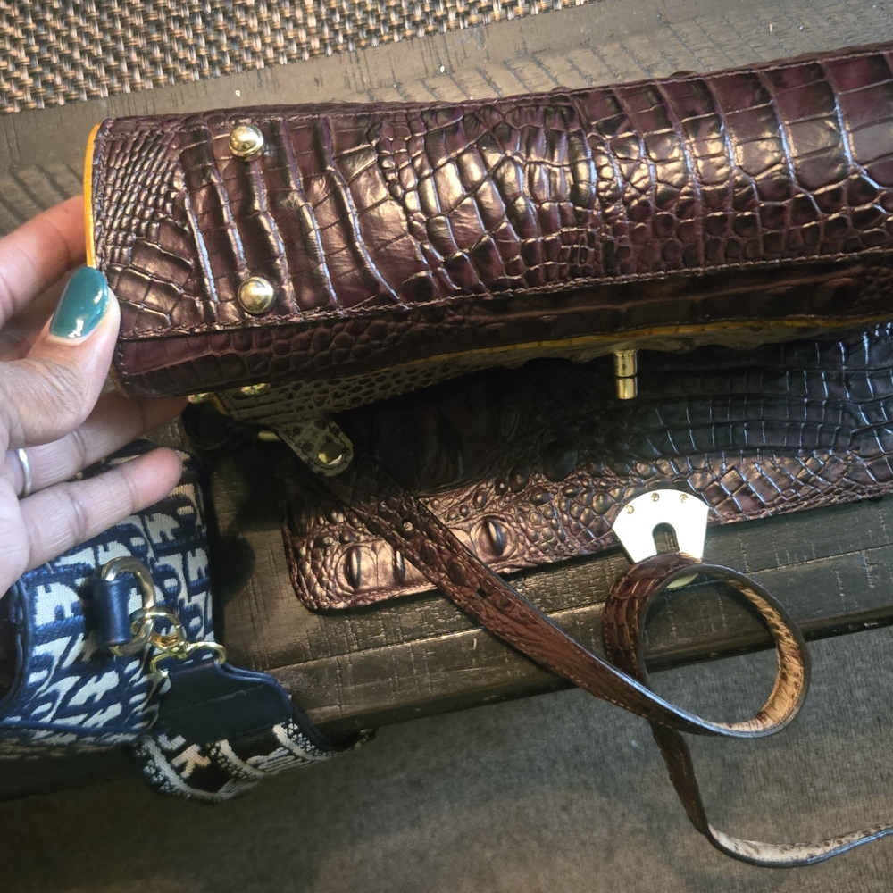 Brahmin Tan and Brown Embossed Leather Bag - Picture 15 of 17